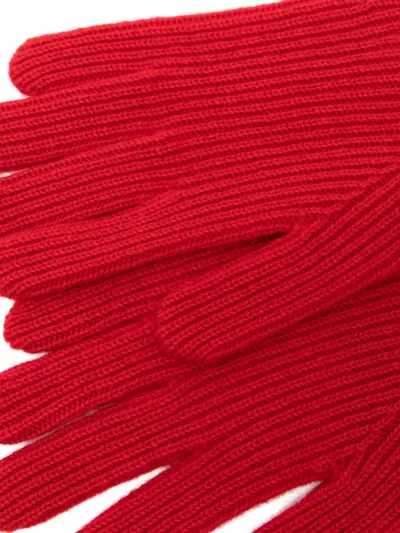 Totême Knitted Cashmere Gloves In Red