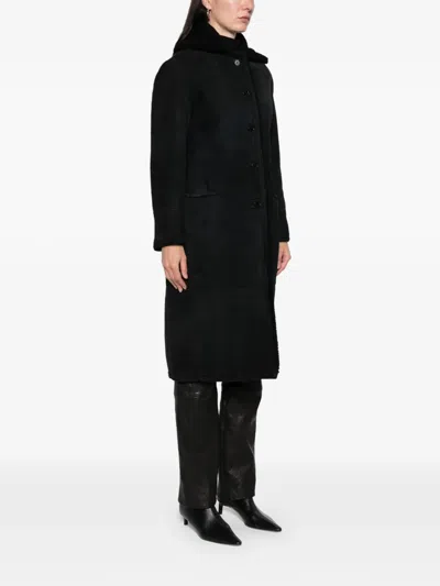 Pre-owned Romeo Gigli 1990s Buttoned Coat In Black