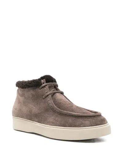 Officine Creative Suede Desert Boots In Brown