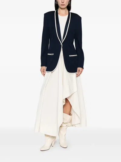 Pre-owned Hermes 1990s Trim Jacket In Blue