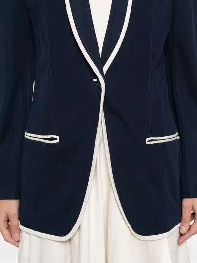 Pre-owned Hermes 1990s Trim Jacket In Blue