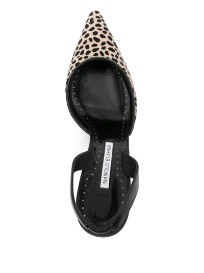 Manolo Blahnik 70mm Carolyne Pointed Leopard-pattern Pumps In Neutral