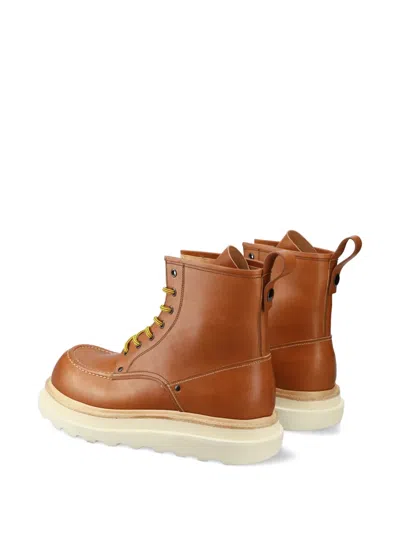 Premiata Lace-up Leather Boots In Brown