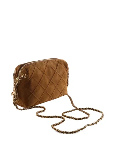 Tory Burch Fleming Suede Mini Bag In Brown