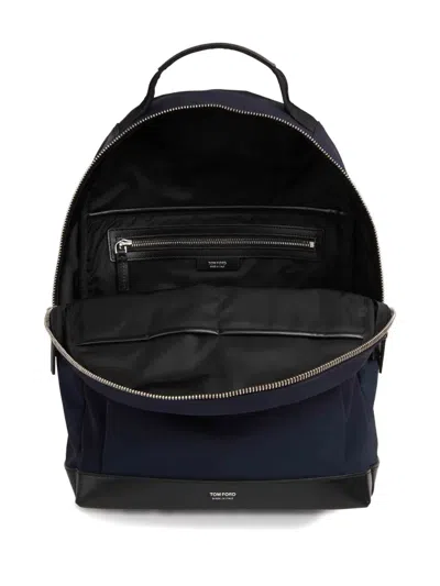 Tom Ford Zip Backpack In Blue