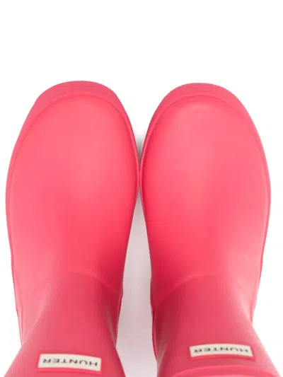 Hunter Logo-plaque Boots In Pink