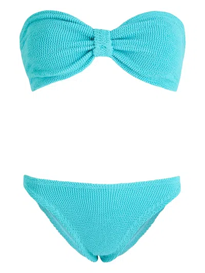 Hunza G Jean Seersucker Bikini In Blue
