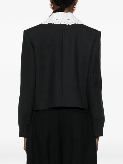 Self-portrait Grey Wool Collared Jacket Jackets Grey In Gray