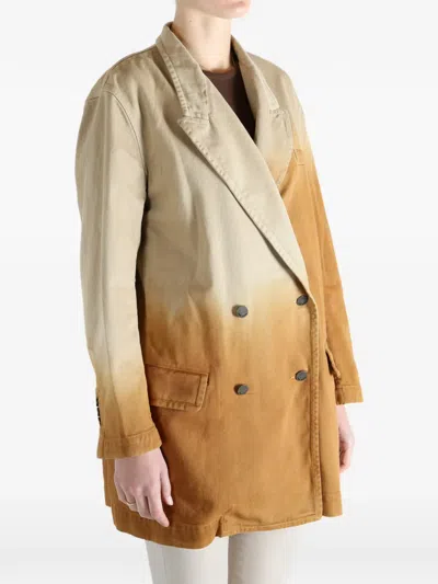 Uma Wang Kort Dopuble-breasted Blazer In Brown