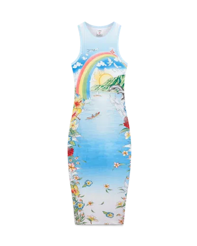 Casablanca Paris Aloha Maxi Dress In Multi