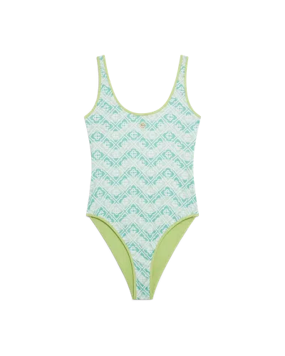 Casablanca Paris Wavy Monogram Swimsuit In Multi