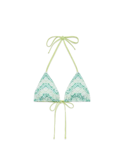 Casablanca Paris Wavy Monogram Bikini Top In Multi