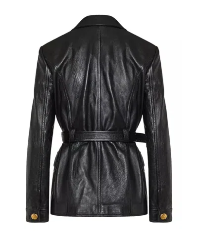 Chloé Long-sleeved Leather Jacket In Black