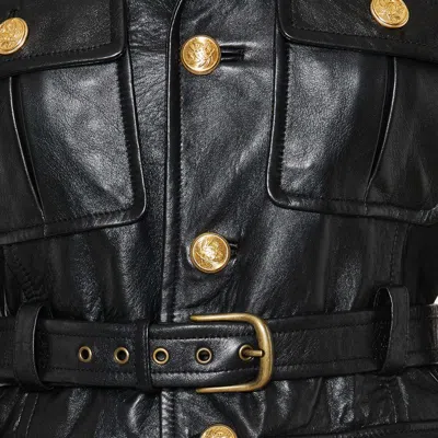 Chloé Long-sleeved Leather Jacket In Black
