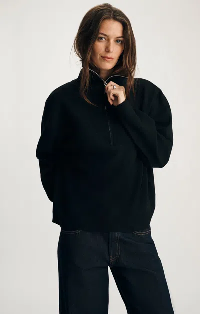 Mavi Half Zip Sweater In Black In Black