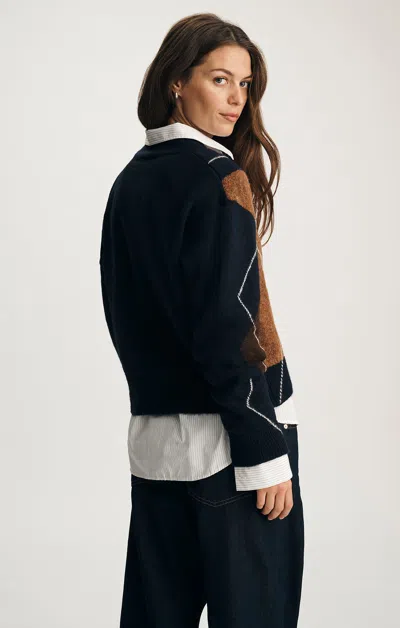 Mavi V-neck Sweater In Maritime Blue In Blue