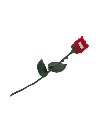 Moschino Maxi Metal Brooch In Green