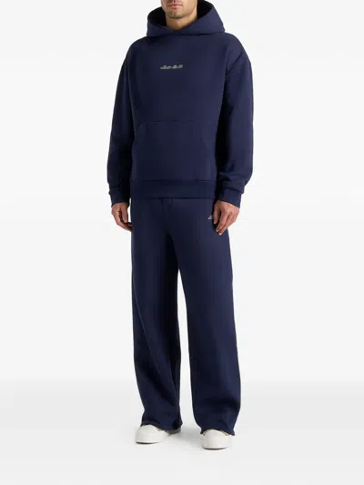 Manière De Voir Ollie Kangaroo-pocket Hoodie In Blue