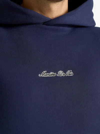 Manière De Voir Ollie Kangaroo-pocket Hoodie In Blue