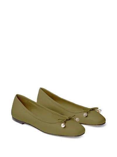 Jimmy Choo Elme Flat Pumps In Green