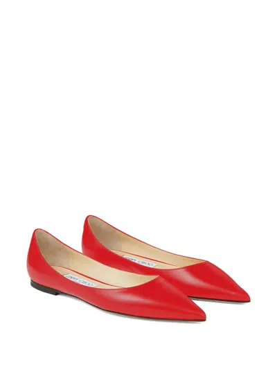 Jimmy Choo Love Flat Pumps In Red