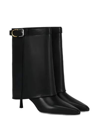 Potamy 70mm Buckle-detail Leather Boots In Black