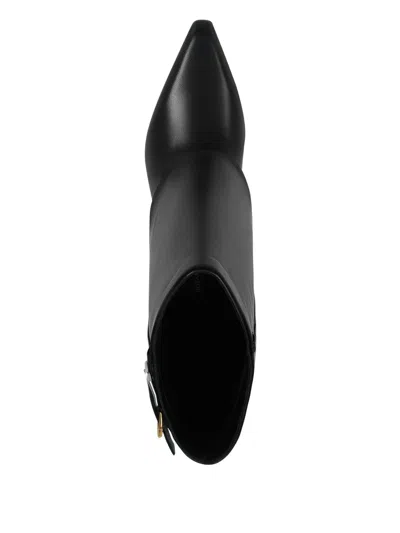 Potamy 70mm Buckle-detail Leather Boots In Black