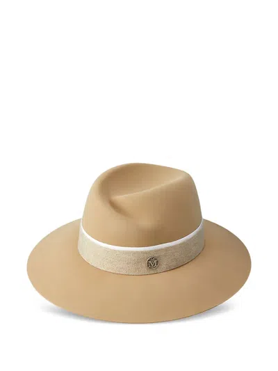Maison Michel Virginie Ribbon-detail Hat In Neutral