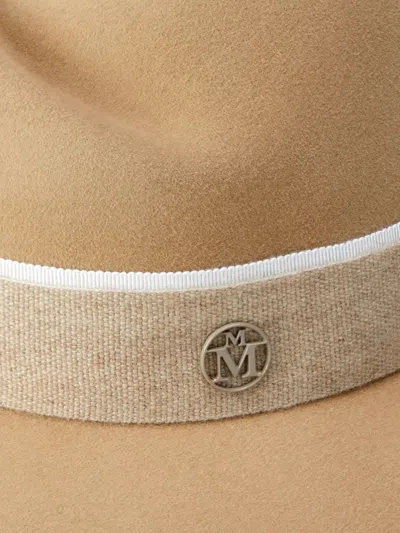 Maison Michel Virginie Ribbon-detail Hat In Neutral