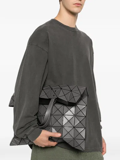 Issey Miyake Lucent Matte Geometric-panelled Tote Bag In Gray