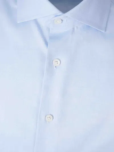Atelier Munro Buttoned Ribbed Dress Shirt In Blue