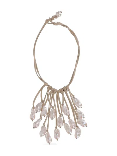 Mela Suede-strap Necklace In Neutral