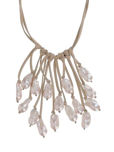 Mela Suede-strap Necklace In Neutral