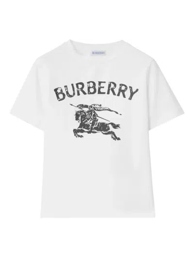 Burberry Ekd Stretch Cotton T-shirt In White