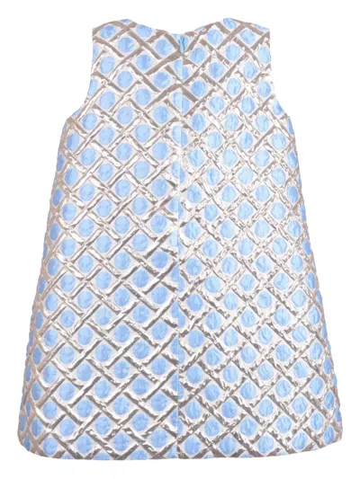Hucklebones London Origami-pattern Dress In Blue