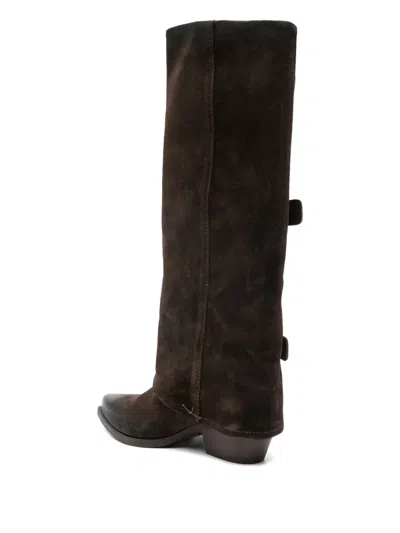 Metisse 55mm Buckle-detail Boots In Brown