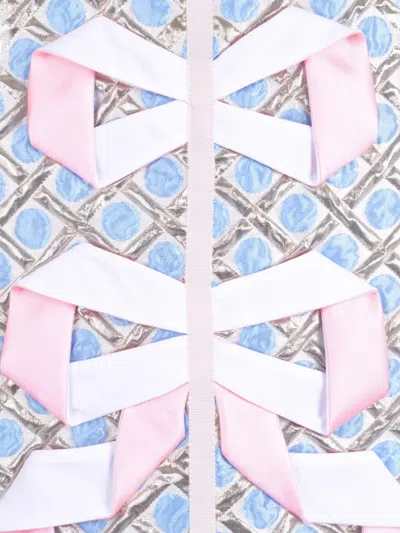 Hucklebones London Origami-pattern Dress In Blue