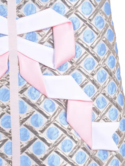 Hucklebones London Origami-pattern Dress In Blue