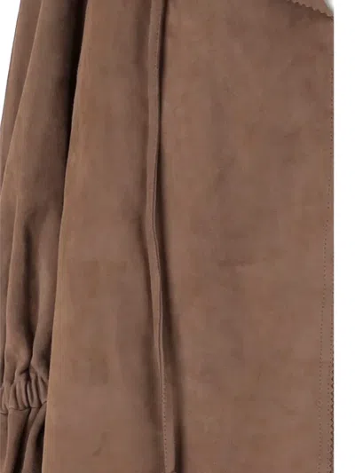 By Malene Birger Dicte Ruffled Drawstring Blouse In Brown