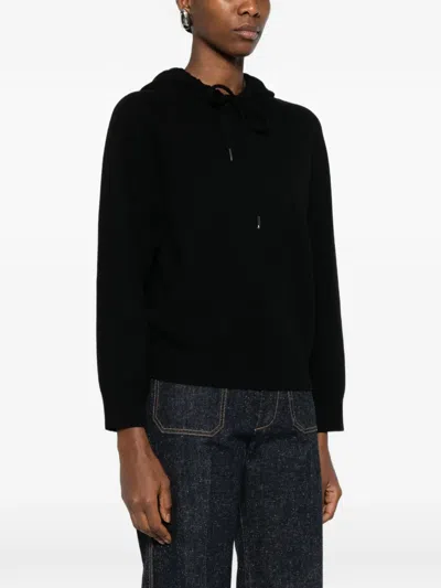 Ivory Paris Hooded Sweater In Black