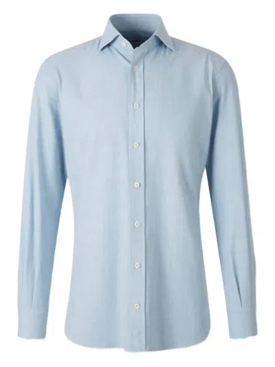 Atelier Munro Buttoned Collar Shirt In Blue