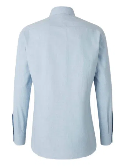 Atelier Munro Buttoned Collar Shirt In Blue