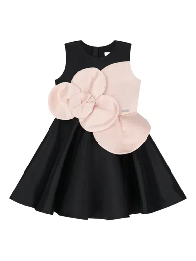 Jessie And James Flower-applique Sleeveless Dress In Black