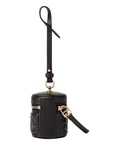 Fendi Baguette Logo-embossed Charm In Black