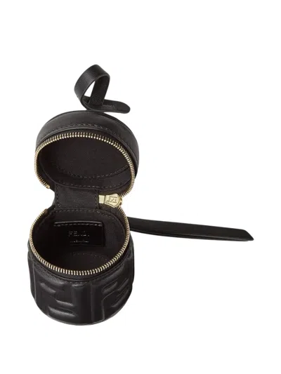 Fendi Baguette Logo-embossed Charm In Black