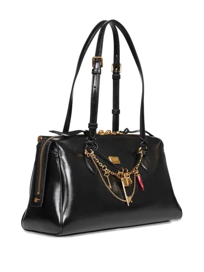 Dolce & Gabbana Vittoria Leather Tote Bag In Black