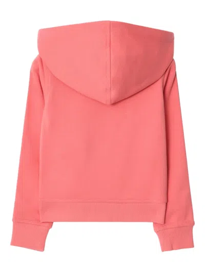 Burberry Check Trim Cotton Zip Hoodie In Pink