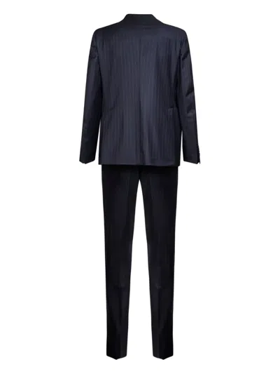 Tagliatore Pinstriped Single-breasted Suit In Black