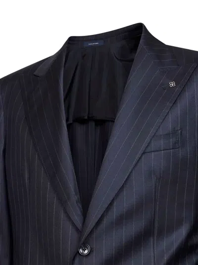 Tagliatore Pinstriped Single-breasted Suit In Black