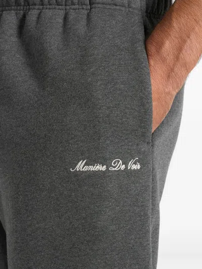 Manière De Voir Alistair Drawstring Track Pants In Gray